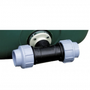 Raccord bride (filetage int 2") avec T 2" pour cuve verticale PE