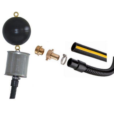 Kit d'aspiration complet avec filtre fin, tuyau 1 m, flotteur, raccord femelle 1" 1/4