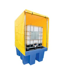 Bac de rétention plastique fermé avec couverture souple 1000 L