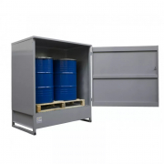 Box de rétention 1,2 ou 8 fûts, rétention 220 à 1080 litres
