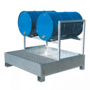 Bac de rétention acier galva 2 fûts couchés 440 L