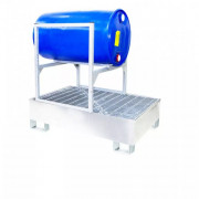 Bac de rétention acier galva mobile 1 fût couché, 220 L