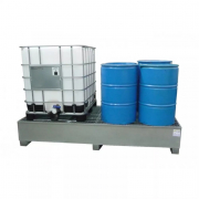 Bac de rétention en acier 1000 L IBC ou fûts