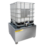Bac de rétention en inox pour 1 IBC