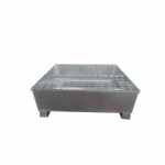 Bac de rétention palette galvanisé pour 4 fûts de 440 litres