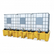 Palette en plastique de rétention pour 3 IBC, 1300 L