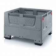 Caisse palette plastique 616 à 900 L pliable ajourée