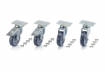Lot de 4 roues pivotantes pour caisse palette plastique 800 x 600