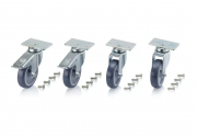 Lot de 4 roues pivotantes pour caisse palette plastique 800 x 600