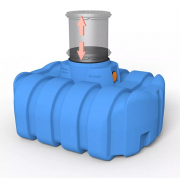 Cuve à eau de pluie plate à enterrée de 1500 L
