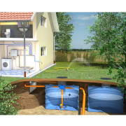 Cuve à eau toute équipée 10 000 L composé de 2 cuves de 5000 litres