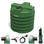 Cuve à eau ronde 4000 litres avec système de pompe pour le jardin
