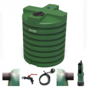Cuve à eau ronde 5000 litres avec système de pompe pour le jardin