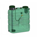 Cuve de récupération d'eau de pluie équipée avec sortie basse - 2000 L