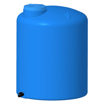 Cuve à eau potable ACS ronde aérienne avec vanne - 4000 L