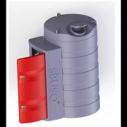 Cuve 1500 L pour stockage de GNR équipée avec grande armoire