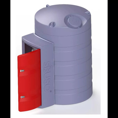 Cuve 2500 L pour stockage de GNR équipée avec grande armoire
