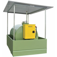 Cuve de stockage 5000 Litres simple paroi avec armoire A50, toit, compteur K600 PulsER et Digimag