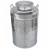 Fût inox alimentaire – Stockage liquide – 100 L AISI 304 fond agrafé