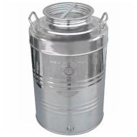 Fût inox alimentaire – Stockage liquide – 100 L AISI 304 fond agrafé