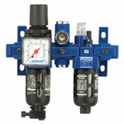 ALTO 1 - Filtre régulateur lubrificateur 2 blocs avec manomètre, fixation et entretoise pour sortie