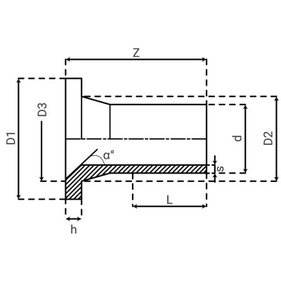 Collet à embout mâle PE100 PN16 pour vanne papillon - PLASSON