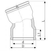 Coude à 22,5° électrosoudable PN16 - PLASSON