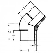 Coude à 45° à embouts mâles PE100 PN12,5 ou 16 - PLASSON