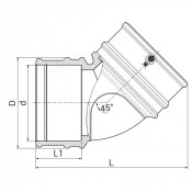Coude à 45° électrosoudable LIGHTFIT PN10 - PLASSON