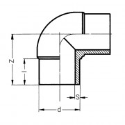 Coude à 90° à embouts mâles PE100 PN8 ou 10 - PLASSON