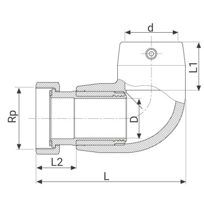 Coude à 90° de transition électrosoudable PN16 - Écrou prisonnier en laiton - PLASSON