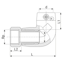 Coude à 90° de transition électrosoudable PN16 - Taraudage en laiton - PLASSON
