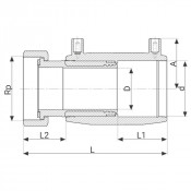 Manchon de transition électrosoudable PN16 - Écrou prisonnier en laiton - PLASSON