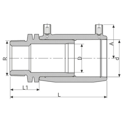 Manchon de transition électrosoudable PN16 - Filetage en PE100 - PLASSON