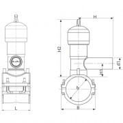 Prise de branchement électrosoudable PN16 avec robinet intégré - Fermeture multi-tours - Sens horair