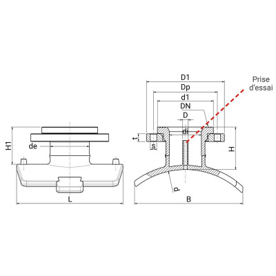 Selle de branchement électrosoudable PN16 à bride - PLASSON