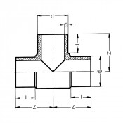 Té à 90° à embouts mâles NF 136-GAZ - PLASSON