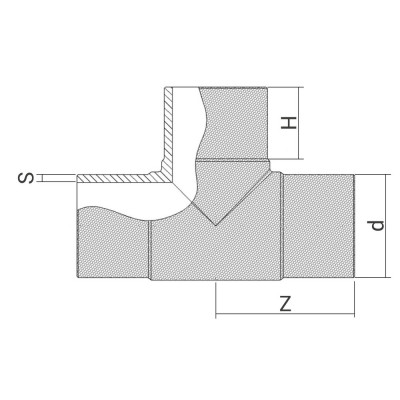Té à 90° à embouts mâles PE100 PN25 - PLASSON