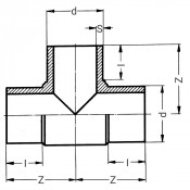 Té à 90° à embouts mâles PE100 PN8 ou 16 - PLASSON