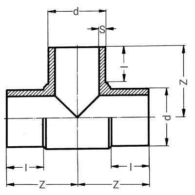 Té à 90° à embouts mâles PE100 PN8 ou 16 - PLASSON