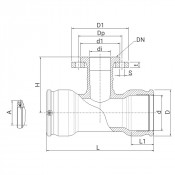 Té à 90° électrosoudable PN16 - Dérivation à bride - PLASSON