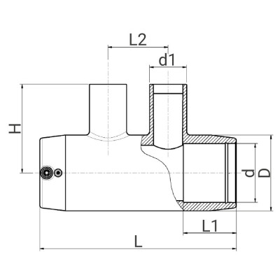 Té à 90° réduit électrosoudable PN16 - Double sortie - PLASSON