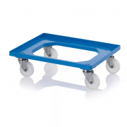 Plateau roulant porte-bacs roues polyamide pour bac 600 x 400