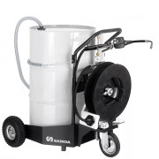 Distributeur mobile d'huile pour fût 30 L/min jusqu'à 205 litres de SAMOA avec enrouleur Monobras