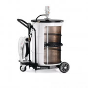Distributeur mobile de graisse pour fûts 540 g/min jusqu'à 185 kg avec enrouleur de SAMOA