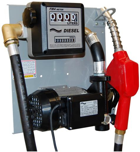 Pompe diesel auto-amorçante 230V avec 60l/min pour le diesel et  l'électricité ; fioul
