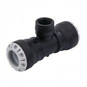 Té à 90° encliquetable Série 1 - Dérivation taraudée PP - Filet conique - ISO 7-1 - PLASSON