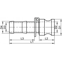 Adaptateur cannelé type E inox 316 - Aluminium de qualité