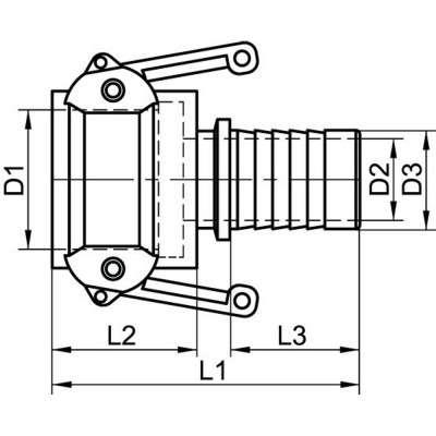 Coupleur cannelé à collerette Type Uts inox 316 - Raccord durable