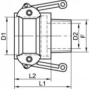 Coupleur filetage gaz conique type B inox 316 - Étanchéité